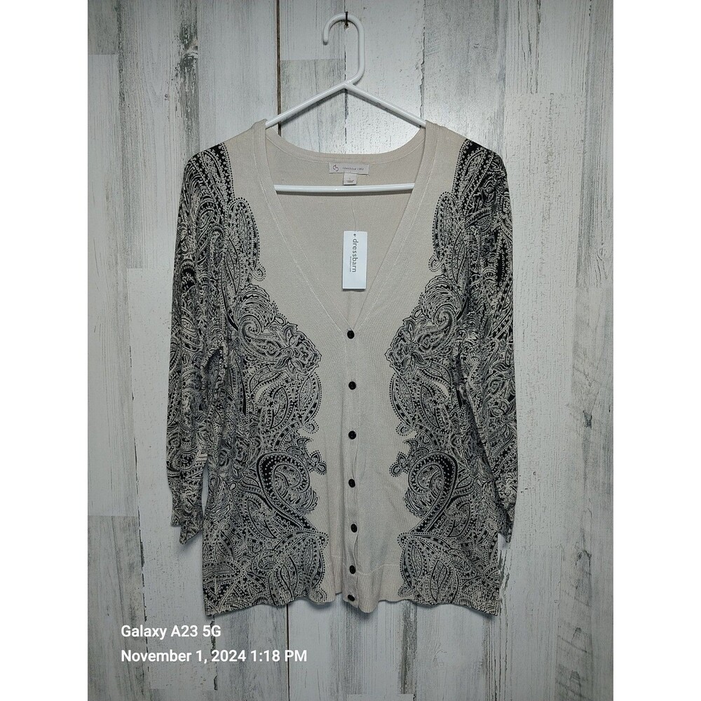 Dress Barn Women’s Large Beige Cardigan Sweater